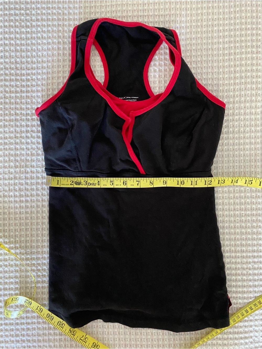 Bally Black Tank Top with Red Trim
